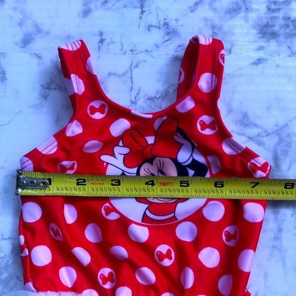 Disney Baby Minnie Mouse Red Polka Dot Tutu One Piece Bathing Suit Swimsuit - Picture 5 of 12